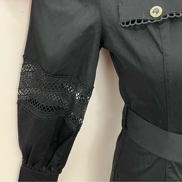 River Island Prairie/ Punk/ Rockabilly Black Cotton Dress 2 - Picture 5 of 16